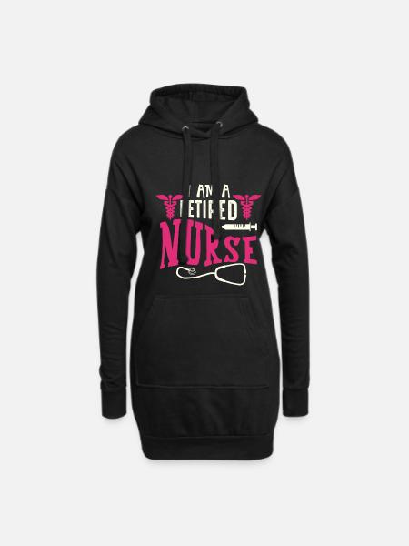 Retired nurse - Hoodie Dress - black