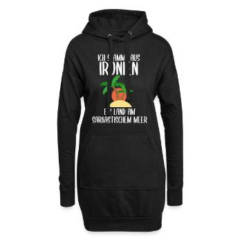 Ich stamme aus Ironien - Hoodie-Kleid - Schwarz - Vorne