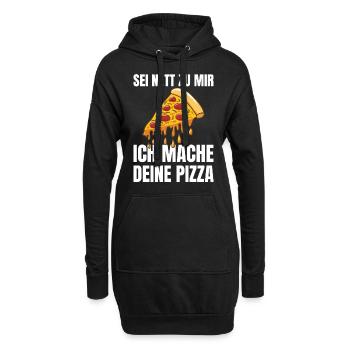 Sei Nett Zu Mir Ich Mache Deine Pizza Pizzabäcker - Hoodie-Kleid - Schwarz - Vorne