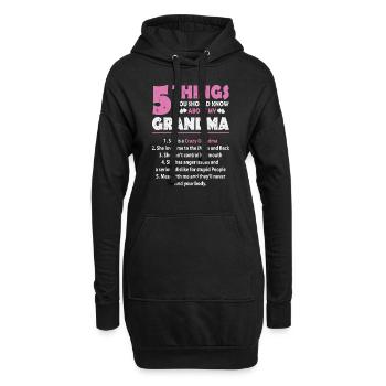 5 Things You Should Know About My Grandma Oma - Hoodie-Kleid - Schwarz - Vorne