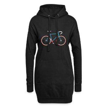 Fahrrad Radfahrer Rennrad Radsport Retro Grafik - Hoodie-Kleid - Schwarz - Vorne