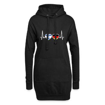 Israël Allemagne Drapeau Israélien Allemand - Sweat-shirt à capuche long Femme - noir - Devant