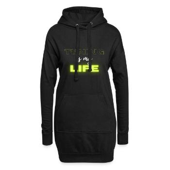 Tuning est ma vie - Sweat-shirt à capuche long Femme - noir - Devant