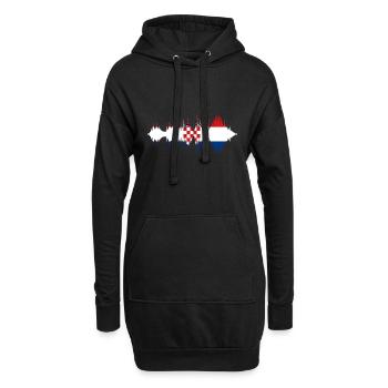 Kroatien Flagge Adria Zagreb Kroatische Fahne - Hoodie-Kleid - Schwarz - Vorne