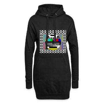 Masque facial test TV masque rétro télévision - Sweat-shirt à capuche long Femme - noir - Devant
