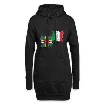 Dominica Italien Flagge Dominicaner - Hoodie-Kleid - Schwarz - Vorne