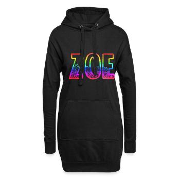 zoe rs arc-en-ciel - Sweat-shirt à capuche long Femme - noir - Devant