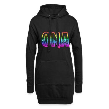 ona rs regenbogen - Hoodie-Kleid - Schwarz - Vorne