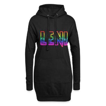 leni rs regenbogen - Hoodie-Kleid - Schwarz - Vorne