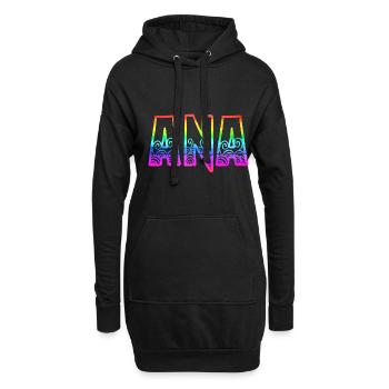 ana rs regenbogen - Hoodie-Kleid - Schwarz - Vorne
