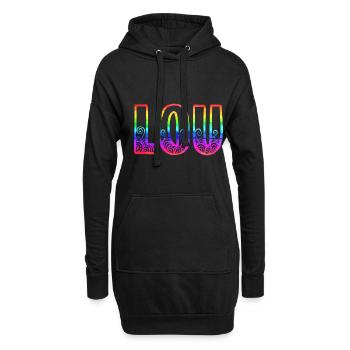 lou rs arc-en-ciel - Sweat-shirt à capuche long Femme - noir - Devant