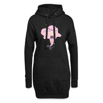 Seejungfrau Meerjungfrau Nixe Design - Hoodie-Kleid - Schwarz - Vorne