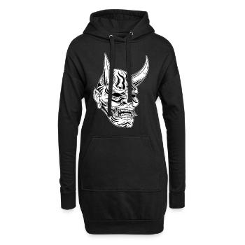 Schädel Skull Horror Skelett Halloween Geisha - Hoodie-Kleid - Schwarz - Vorne