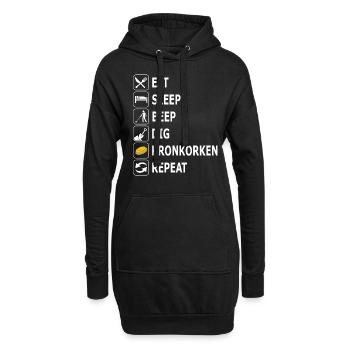 sondeln, Sondengänger, Kronkorken, Metallsuche - Hoodie-Kleid - Schwarz - Vorne