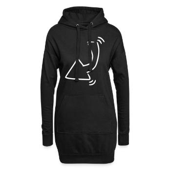 Pfeil Zeichnung Skizze weiß - Hoodie-Kleid - Schwarz - Vorne