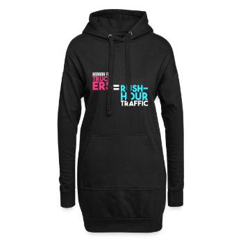 Horror for truckers = rush hour - Hoodie Dress - black - Front