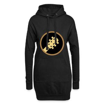 ★ Designfarben änderbar ★ Kopf einer Gitarre Kreis - Hoodie-Kleid - Schwarz - Vorne