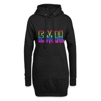 emil rs arc-en-ciel - Sweat-shirt à capuche long Femme - noir - Devant