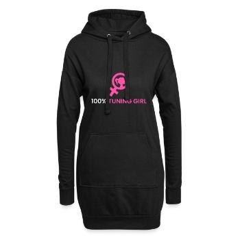 100% Tuning Girl - Hoodie Dress - black - Front