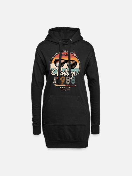 Vintage since 1988 - Sweat-shirt à capuche long Femme - noir