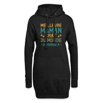 Meilleure Maman Chat Du Monde cadeau Personnalisé - Sweat-shirt à capuche long Femme - noir - Devant