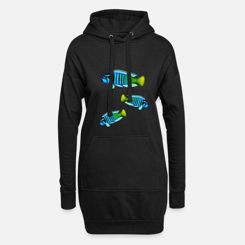 Fisch Barsch Bunt Barsche Afrikanische Malawi - Hoodie-Kleid - Schwarz
