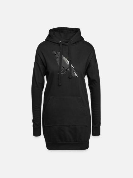Rabe - Hoodie-Kleid - Schwarz