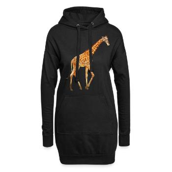 Girafe animaux afrique des animaux désert safari - Sweat-shirt à capuche long Femme - noir - Devant