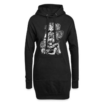 chimpanzé - Sweat-shirt à capuche long Femme - noir - Devant