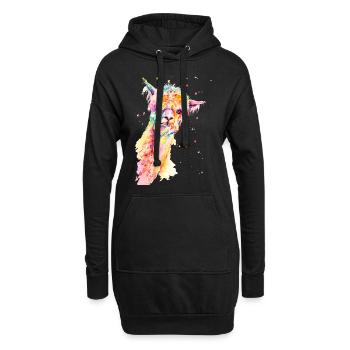 Buntes Alpaka Maurice - Hoodie-Kleid - Schwarz - Vorne