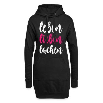 leben lieben lachen - Hoodie-Kleid - Schwarz - Vorne