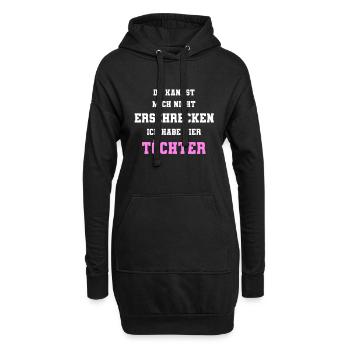 4 Töchter vier Töchter vier Kinder Eltern Geschenk - Hoodie-Kleid - Schwarz - Vorne