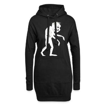 weißer, humpelnder Zombie t shirt - Hoodie-Kleid - Schwarz - Vorne