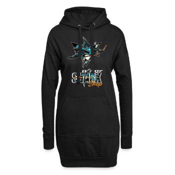 Daddy’SHARK Shop #1 - Sweat-shirt à capuche long Femme - noir - Devant