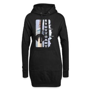 Stuttgart Deutschland Stadt Skyline Heimat Liebe - Hoodie-Kleid - Schwarz - Vorne