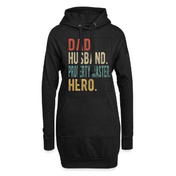 Maître de l’immobilier Papa Mari Héros - Sweat-shirt à capuche long Femme - noir - Devant