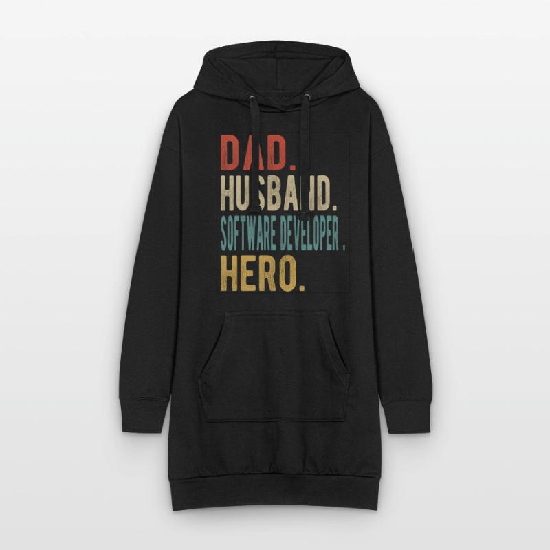 Software Developer Papa Husband Hero Hoodie Dress