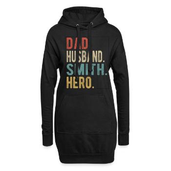 Forgeron Papa Mari Héros - Sweat-shirt à capuche long Femme - noir - Devant