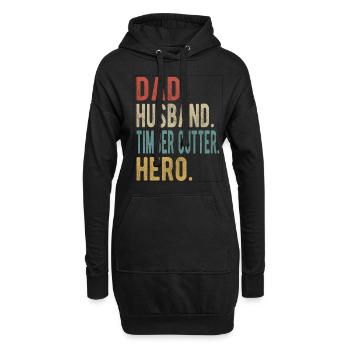 Bûcheron Papa Mari Héros - Sweat-shirt à capuche long Femme - noir - Devant