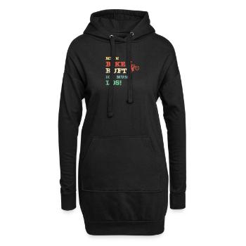 Mon vélo m’appelle, il faut que j’y aille ! - Sweat-shirt à capuche long Femme - noir - Devant