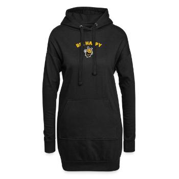 Bee happy - Hoodie-Kleid - Schwarz - Vorne