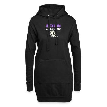 Petite amie licorne - Sweat-shirt à capuche long Femme - noir - Devant