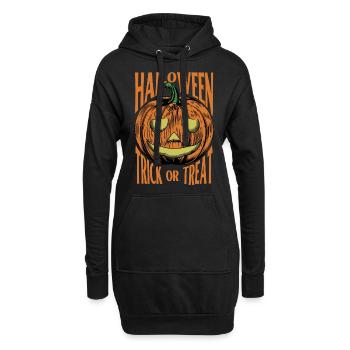 Halloween - Trick Or Treat mit Jack-O-Lantern - Hoodie-Kleid - Schwarz - Vorne