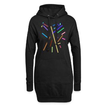 Modèle de traits minimaux - Sweat-shirt à capuche long Femme - noir - Devant