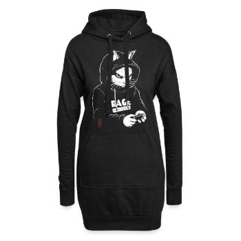 Hoodie Cat - Hoodie-Kleid - Schwarz - Vorne