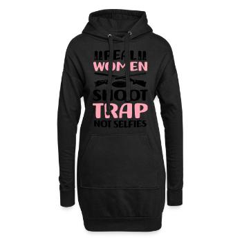 Trapschießen | Schießsport Fallenschießen Geschenk - Hoodie-Kleid - Schwarz - Vorne