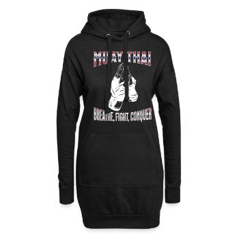 Muay Thai Boxing Muay Thai - Hoodie-Kleid - Schwarz - Vorne