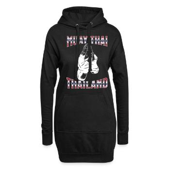 Muay Thai Boxing Muay Thai - Hoodie-Kleid - Schwarz - Vorne