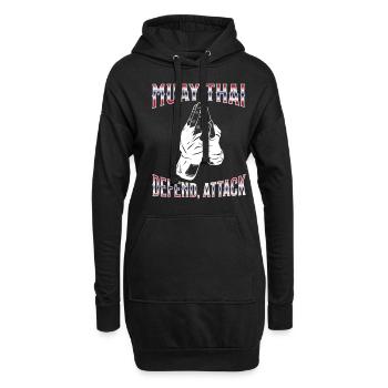 Muay Thai Boxing Muay Thai - Hoodie-Kleid - Schwarz - Vorne