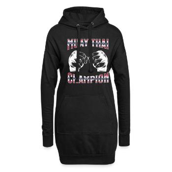 Muay Thai Boxing Muay Thai - Hoodie-Kleid - Schwarz - Vorne